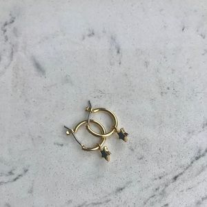 Gold hoops with black star charm!